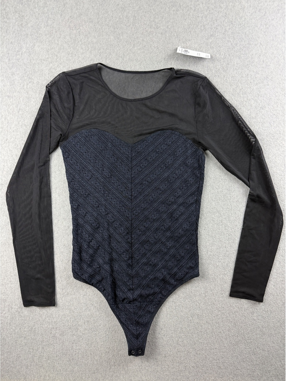 Mesh and Lace Seamless Fabric Sweetheart Bodysuit Abercrombie